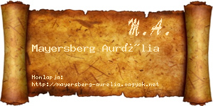 Mayersberg Aurélia névjegykártya